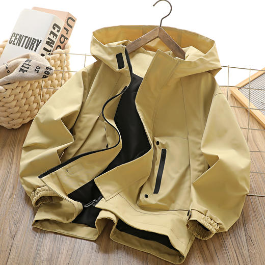 自营（香芋糖）-户外亲子中大童连帽夹克男童冲锋衣外套春秋款 商品图3