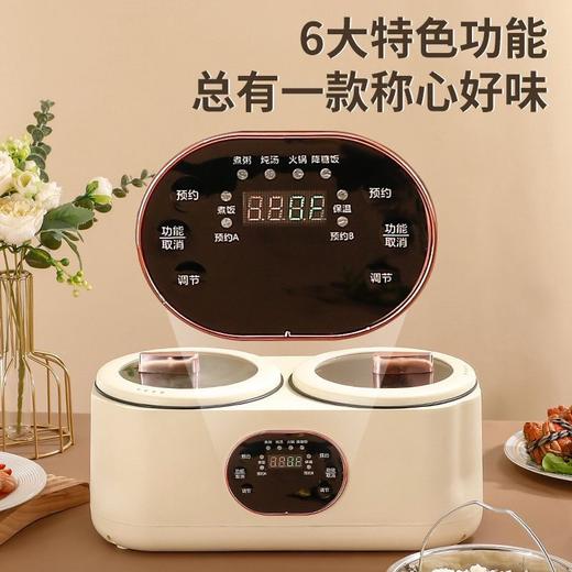 【一锅搞定！一日三餐】智能双胆电煮锅多功能双控鸳鸯锅一体不粘电火锅预约保温电饭煲。ry 商品图1