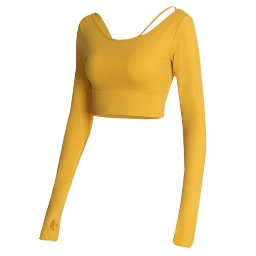 跃牌【洛水之神系列】瑜伽服长袖女带胸垫秋冬健身服时尚运动上衣瑜伽跑步t恤206 商品图3