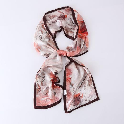 桑蚕丝丝巾细窄长条印花丝巾女春夏时尚百搭小领巾飘带防晒小丝巾百搭丝巾夏季配饰新款爆款 商品图3