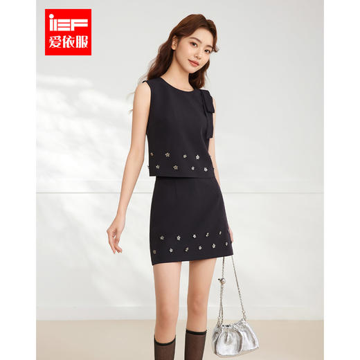 IEF/爱依服2025时尚套装夏季 法式名媛气质通勤显瘦上下套裙DZ42995- 商品图0