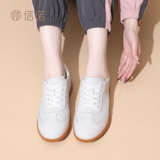 信诺新中式太极鞋2025款女武术练功表演运动鞋真皮舒适平底散步鞋5C1655-7 商品图7