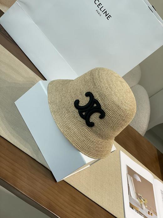 CELINE赛琳字母Logo简约舒适时尚渔夫帽新款凯旋门编织草帽（CO） 商品图1