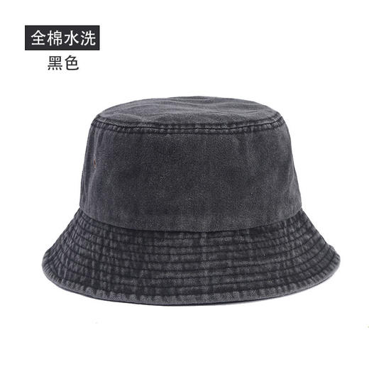 【复古做旧渔夫帽，时尚透气潮款！】复古做旧渔夫帽 纯色水洗棉牛仔帽子 春夏时尚透气情侣盆帽潮-QQ 商品图5