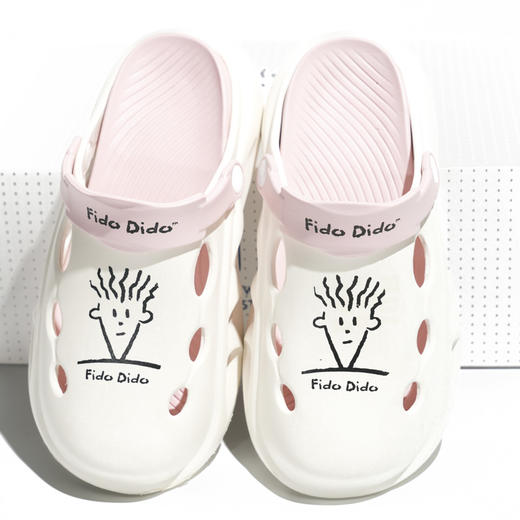 潮人夏日必备 | FIDODIDO(七喜小子) 洞洞鞋 男女款 夏季外穿舒适超厚底eva踩屎感果冻包头凉拖鞋 4色入 商品图2
