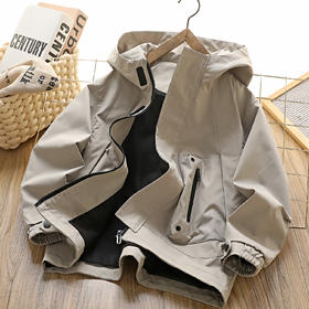 自营（香芋糖）-户外亲子中大童连帽夹克男童冲锋衣外套春秋款