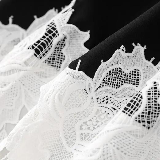 【高货wl】全新升级【铂金会员247/天猫329/差价82】(91825) 洛诗琳典雅设计感轻熟撞色拼接蕾丝高腰女夏新款半身裙 商品图3