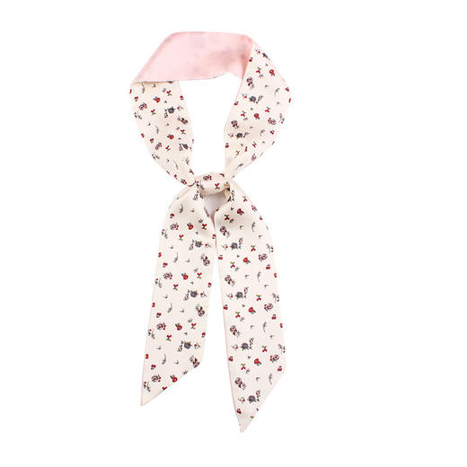 原创碎花真丝丝巾小围脖发带女长条斜角飘带法式复古绑包丝巾领巾百搭丝巾夏季配饰新款爆款 商品图4