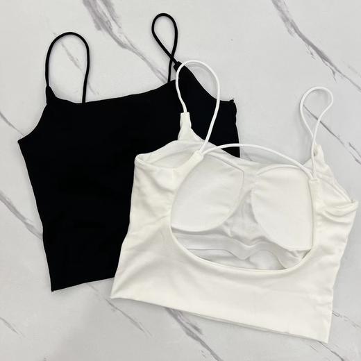 买一送一纯色性感加大短款吊带背心女固定杯垫百搭上衣打底少女美背内衣 商品图3