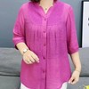 夏季高档女装加肥加大七分袖衬衫洋气胖妈妈显瘦遮肉薄款衬衣小衫 商品缩略图2
