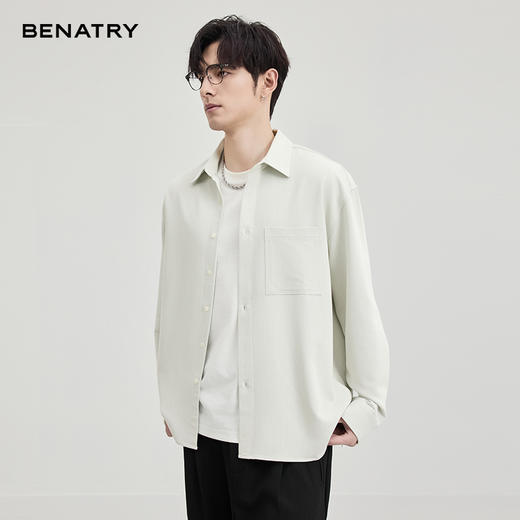 贝纳川竹节肌理天丝外穿式衬衣ECF111001207 商品图3