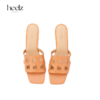 heelz设计师手工鞋履 ｜H繁花小牛皮度假凉鞋4.5公分 商品缩略图2