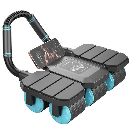 【2025全新升级六轮八肘健腹轮】8肘撑设计 六轮稳固 自带手机支架 强力回弹 稳定不侧翻 手机互联 智能计时 商品图6