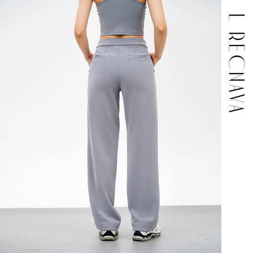 L RECNAVA 莫代尔云感空气层直筒裤 高腰松紧腰头宽松裤 显腿直 挺阔不易起球 商品图5