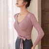 跃牌【洛水之神系列】瑜伽服女长袖性感跑步健身房运动上衣纯欲v领交叉153 商品缩略图4