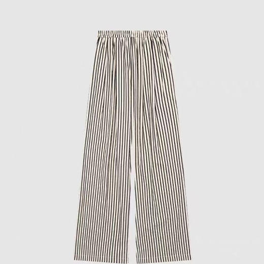 洛诗琳04732春夏新款高腰显瘦垂感复古条纹百搭休闲长裤女25280 商品图3