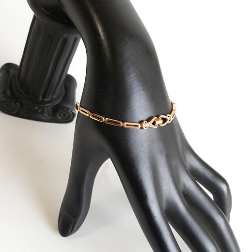 【天然正品】莱绅通灵AU750玫瑰金简约时尚0.09克拉钻石手链链长：18CM（长度不可调节）女士现售价：5280！070425NJS13 商品图5