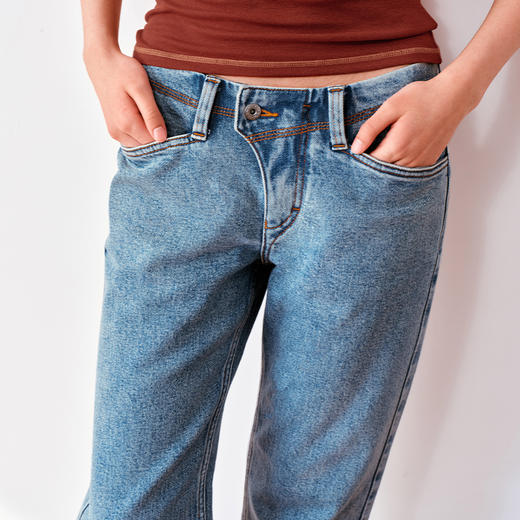 NUTH洗水蓝色微弹修身九分牛仔裤女 商品图3