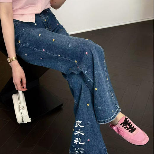 【不换不退】良木礼花朵牛仔裤（52223） 商品图1