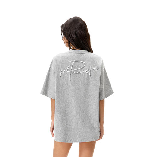 FDR官方店 闪光手写字钉珠短袖T恤男女夏季潮牌宽松情侣体恤上衣 商品图0