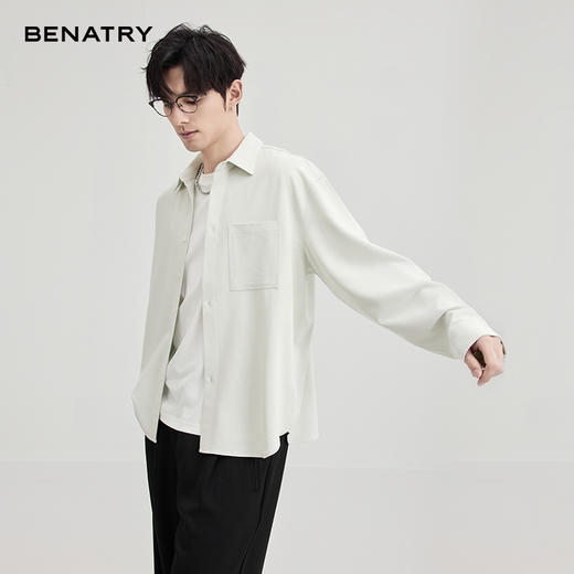 贝纳川竹节肌理天丝外穿式衬衣ECF111001207 商品图4