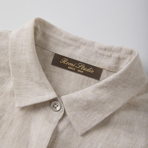 ROMI STUDIO“质感至上”100雨露麻天然肌理经典老钱衬衣RWCRSY3025 商品图2