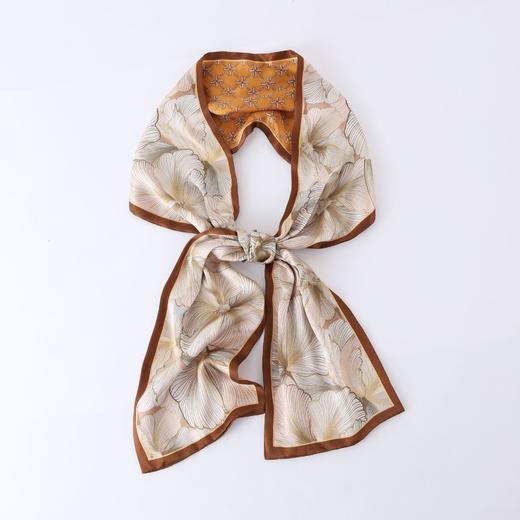 桑蚕丝丝巾细窄长条印花丝巾女春夏时尚百搭小领巾飘带防晒小丝巾百搭丝巾夏季配饰新款爆款 商品图1