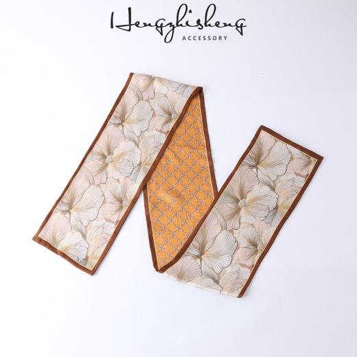 桑蚕丝丝巾细窄长条印花丝巾女春夏时尚百搭小领巾飘带防晒小丝巾百搭丝巾夏季配饰新款爆款 商品图0