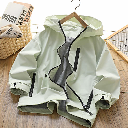 自营（香芋糖）-外套连帽夹克冲锋衣2025春秋款亲子成人儿童外套防水拉链衫百搭 商品图2