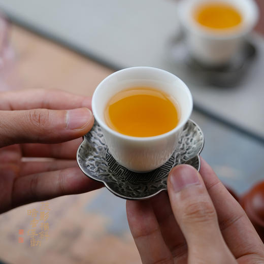 暗香疏影/花语杯垫茶杯托防滑隔热做旧茶道配件茶托杯垫垫子礼盒装 商品图4