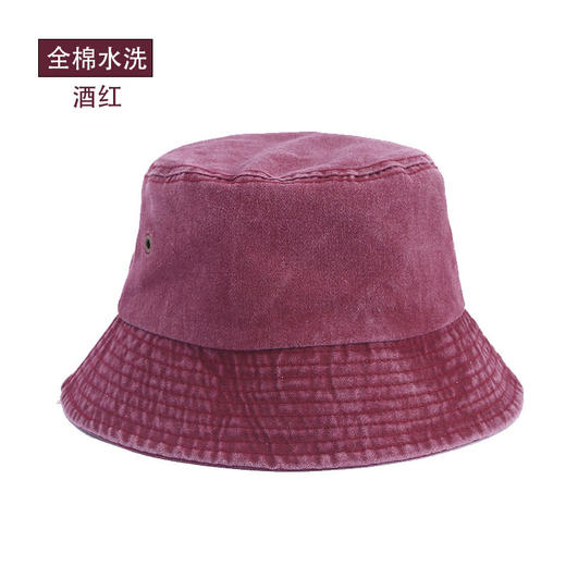 【复古做旧渔夫帽，时尚透气潮款！】复古做旧渔夫帽 纯色水洗棉牛仔帽子 春夏时尚透气情侣盆帽潮-QQ 商品图8