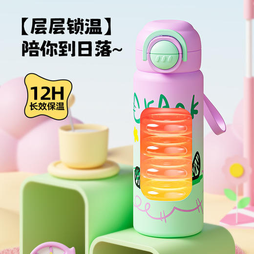 【甜系补水，元气登场】316不锈双饮保温杯 高颜值卡通学生水杯 上学儿童水杯 大容量杯防摔-QQ 商品图3