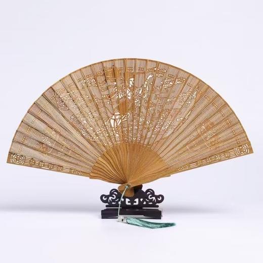 孔雀/嫦娥°镂空绿檀扇 商品图5