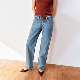 NUTH洗水蓝色微弹修身九分牛仔裤女