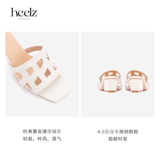 heelz设计师手工鞋履 ｜H繁花小牛皮度假凉鞋4.5公分 商品图3