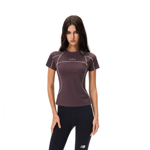 FDR官方店 撞色明线速干运动短袖t恤女夏季辣妹修身显瘦体恤上衣 商品图2