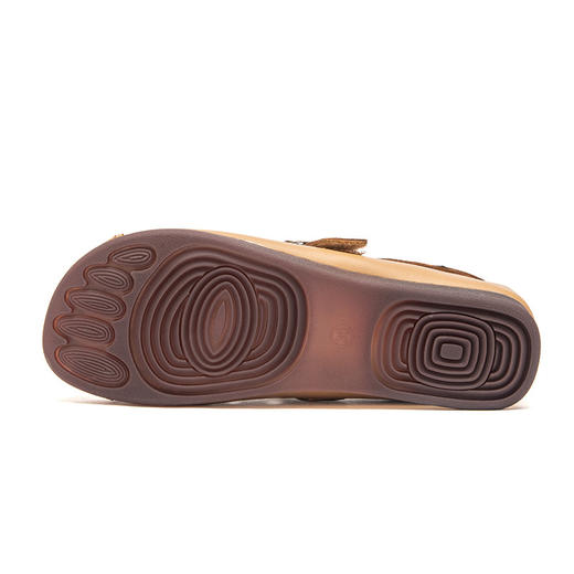 平跟牛筋软底妈妈凉鞋，镂空透气头层牛皮复古洞洞女鞋MLD-5323 商品图3