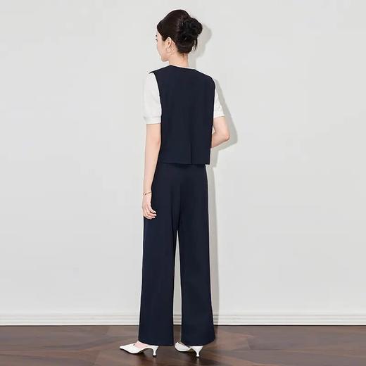 【高货wl】全新升级【铂金会员349/天猫469/差价120】(99550) 洛诗琳时髦洋气刺绣花边马甲时尚气质棉麻牛仔休闲裤套装 商品图1