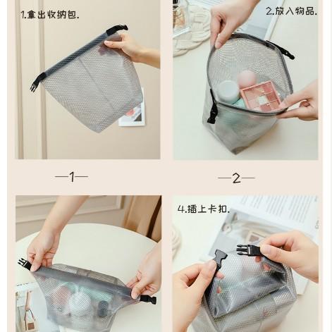 【透明防水收纳包！外出便携省心】透明防水洗漱包高颜值化妆包多用途便携式手提大容量伸缩游泳袋。ry 商品图1