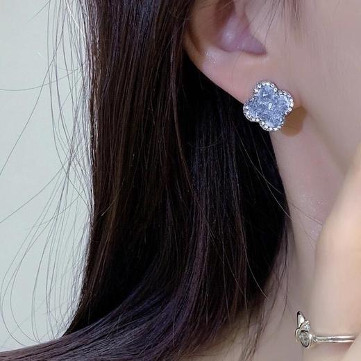 春夏必入Baby蓝四叶草耳钉 美炸了 商品图7