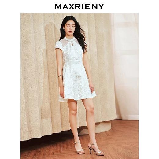 MAXRIENY夏连衣裙蕾丝气质白色夏季少女复古法式提花MS85DR063A10(货号:MS85DR063A10) 商品图2