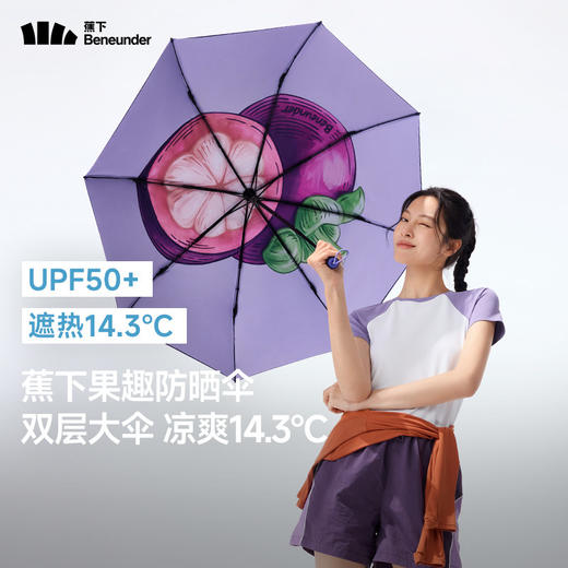 蕉下三折倍护黑胶防晒伞BM397 野果系列 商品图3