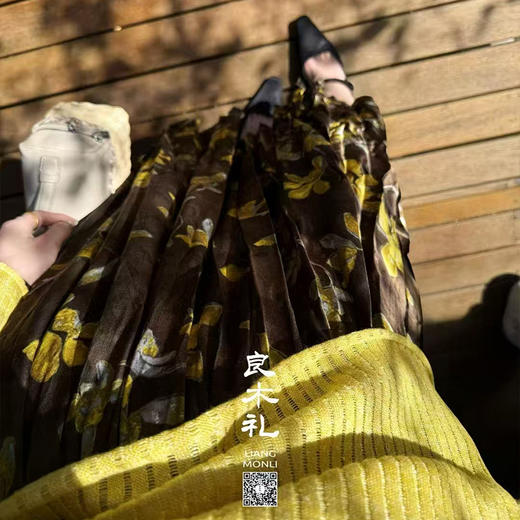 良木礼褶皱碎花长裙（032298） 商品图1