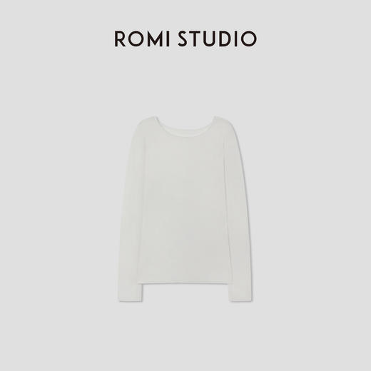 ROMI STUDIO“休闲随性”极简风春夏轻薄全棉圆领长袖T恤RWBWSH1605 商品图1