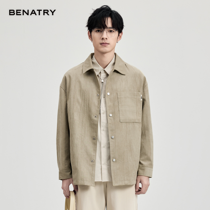 贝纳川麂皮绒翻领茄克ECF100007