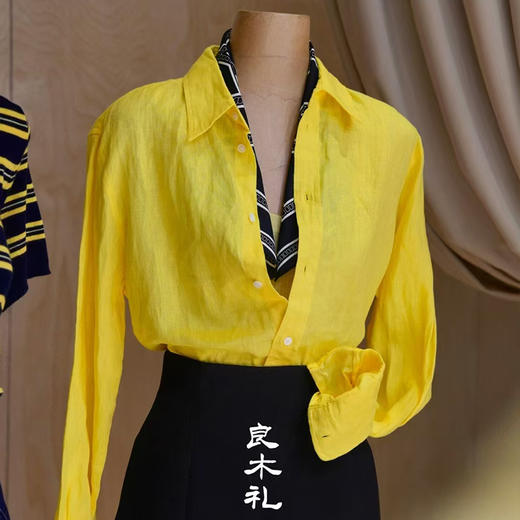 【现货】良木礼亚麻长袖防晒衬衫（s72） 商品图1