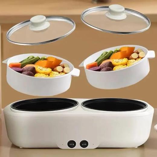 【一锅搞定！一日三餐】智能双胆电煮锅多功能双控鸳鸯锅一体不粘电火锅预约保温电饭煲。ry 商品图7