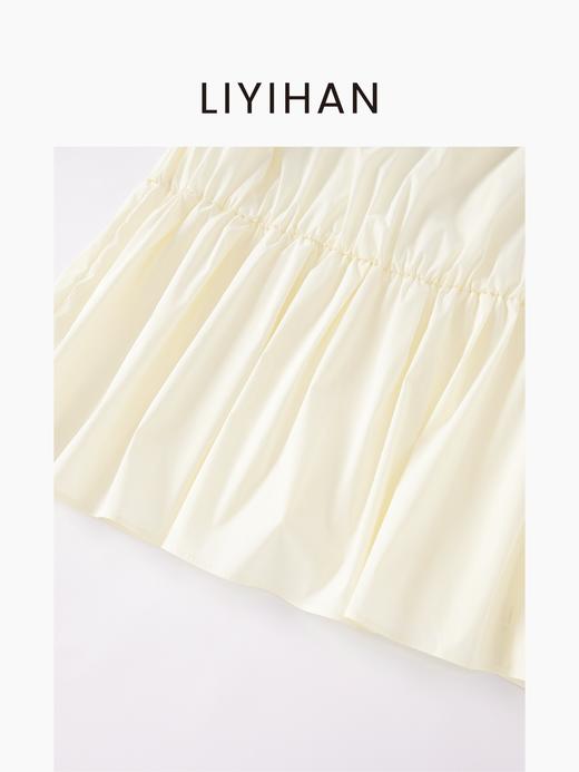 LIYIHAN花影 | 25春纯棉V领大花朵连衣裙廓形抽褶直筒裙子时尚感 商品图4