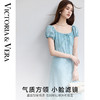 VICTORIA&VERA夏季“云绡胧袖”复古文艺高级感简约大方领肌理感泡泡袖连衣裙 商品缩略图0