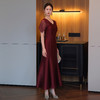 DNO-5CF1998时尚2025春季新品优雅气质大码女装连衣裙钉珠长款连衣裙 商品缩略图3